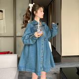 现货！168-H125蝴蝶结牛仔连衣裙P135控198，女装连衣裙，浙宝168