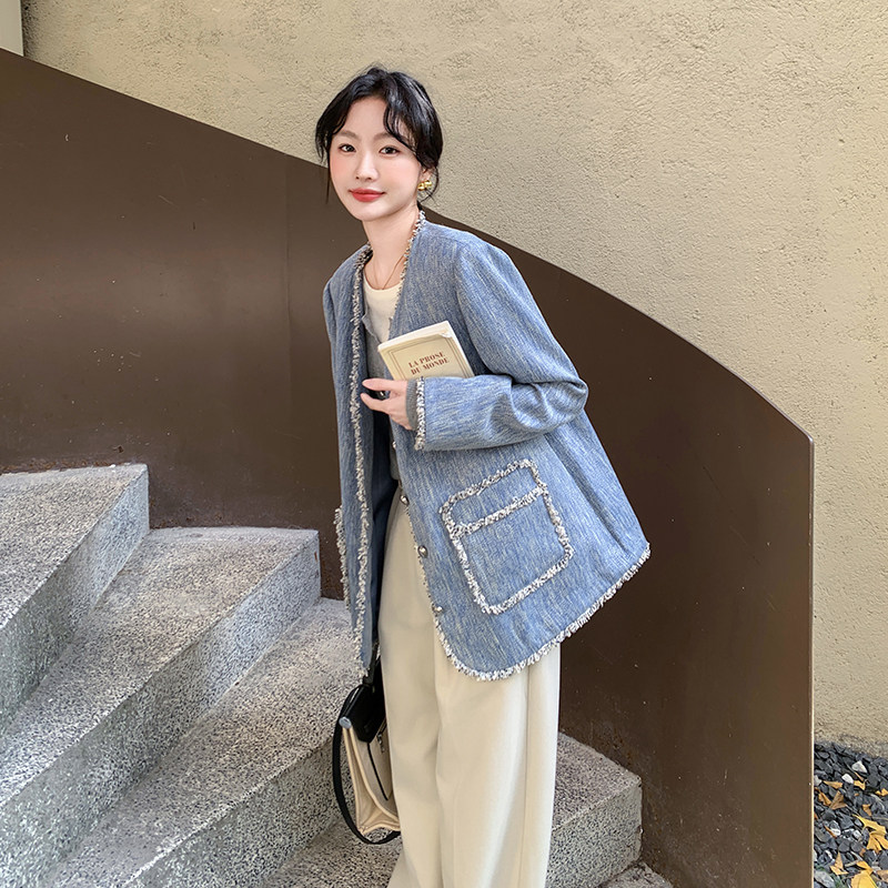 现货数据好！168-H108蓝色小香风外套P145控218,女装西装,浙宝168