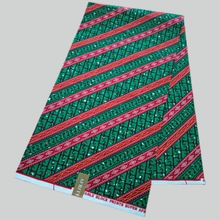 涤纶穆斯林非洲蜡染布polyester African Wax Fabric 6码超级蜡布