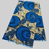 African Wax Fabric 涤纶穆斯林非洲蜡染布polyester 6码 超级蜡布