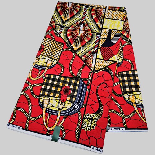 衣服非洲蜡染布40X406码红色面料