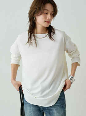 ZOEYJA佐佐家  LD简约精致 适度的领口和弧线下摆 垂坠黑白色上衣