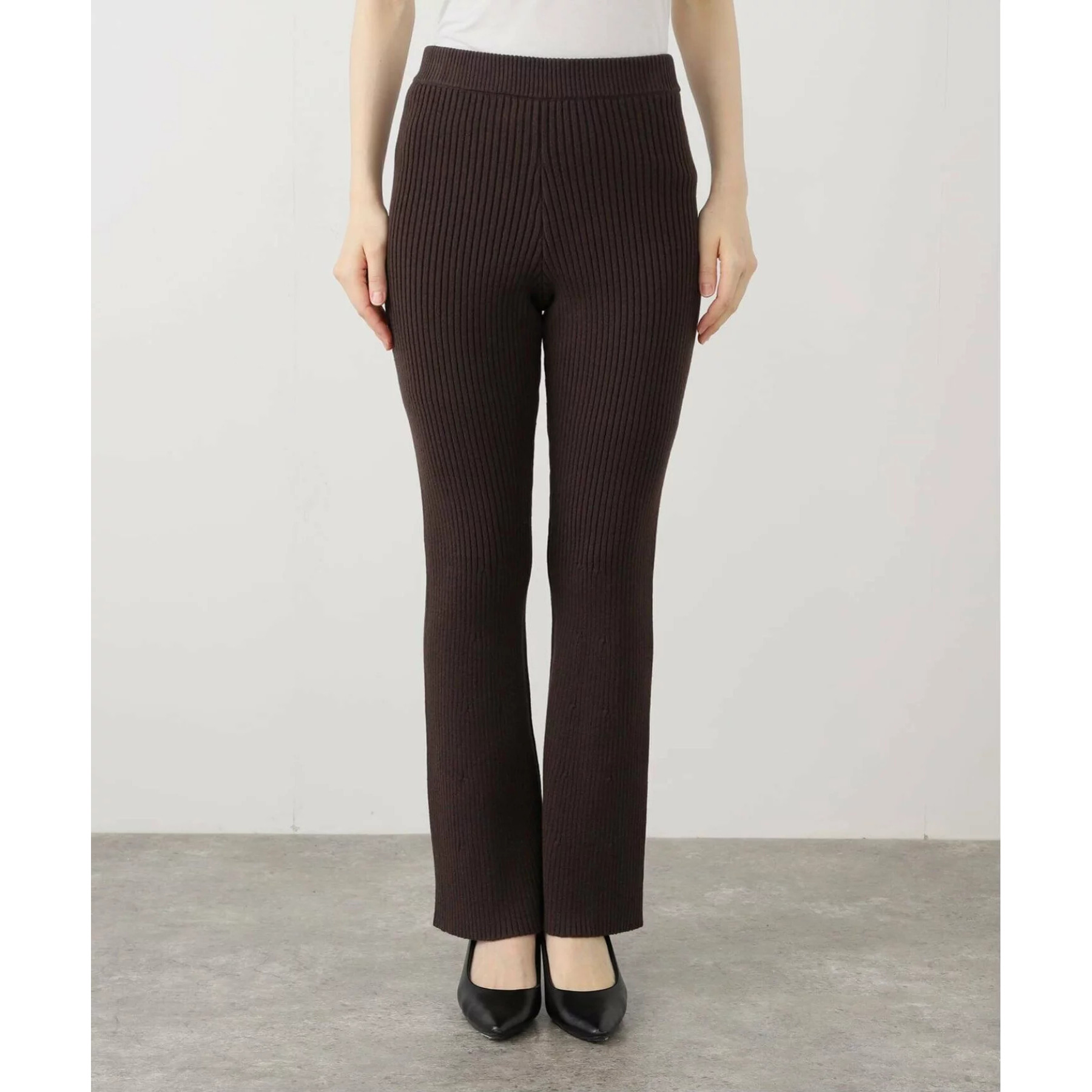 不绷身3D竖织显瘦提臀微喇九分裤