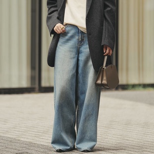 隐藏腰部抽绳设计宽直牛仔裤 SUPER 巧思 LOOSE ZOEYJA佐佐家