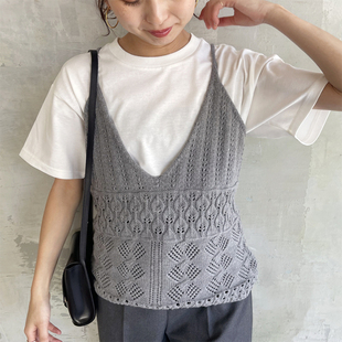 ZOEYJA佐佐家 SS穿着自由多WAY可调节肩带镂空编织棉混叠穿吊带衫