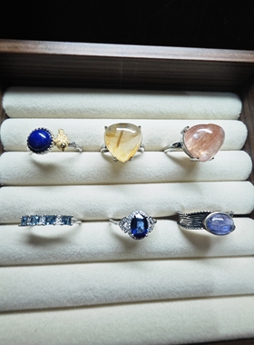 天然水晶戒指女款单圈时尚个性简约百搭饰品礼物送女友闺蜜