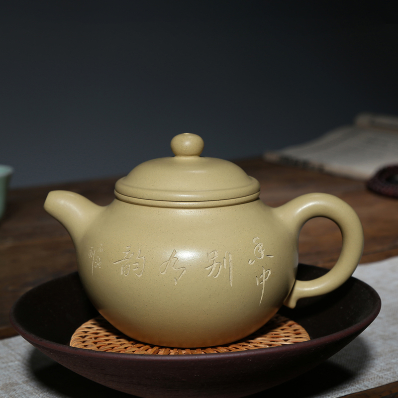 宜兴紫砂壶纯手工壶茶泡茶壶原矿本山绿泥560CC大品大蕴莲子壶