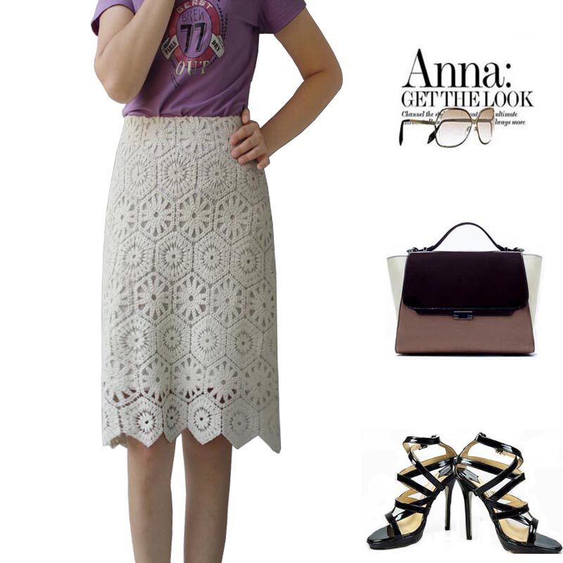 白色半身裙2024春季新品不规则半裙法式复古高腰水溶蕾丝过膝裙女