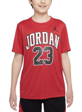 JordanAJ童装23夏季透气速干经典运动篮球短袖T恤JD2132094PS