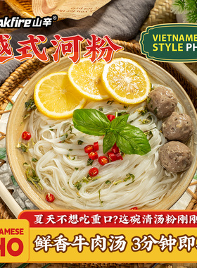 山辛越式河粉越南风味PHO米粉早餐宵夜方便速食低脂非油炸粉饼