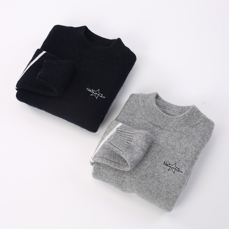 洪叶云台儿童100%羊绒衫男童宝宝加厚山羊绒学院英伦风毛衣秋冬季