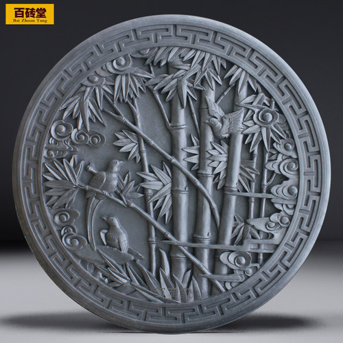 砖雕影壁浮雕照壁新中式圆形砖雕