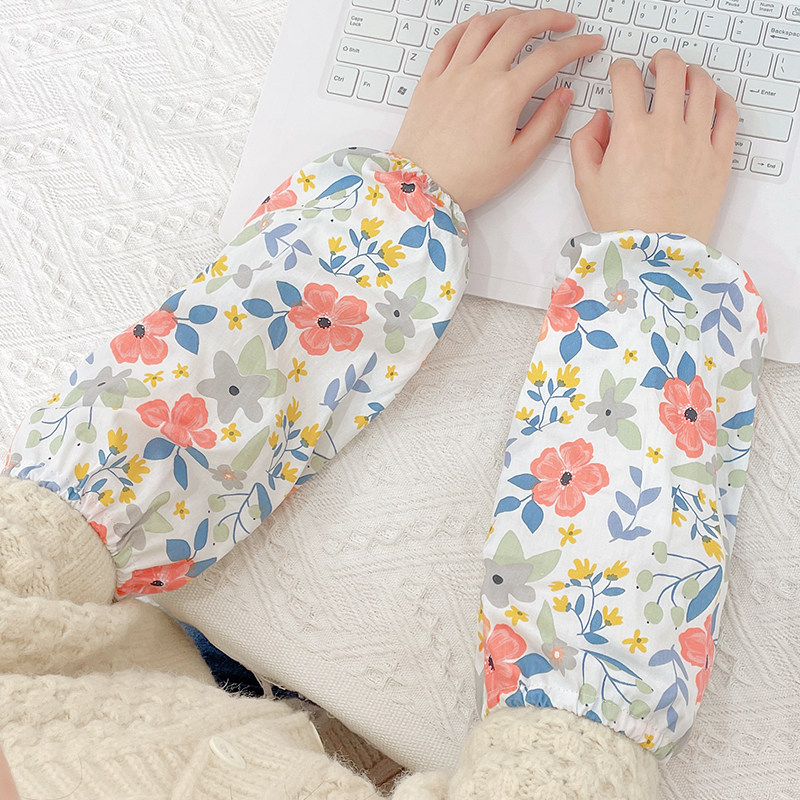 秋冬成人羽绒服防脏袖套碎花