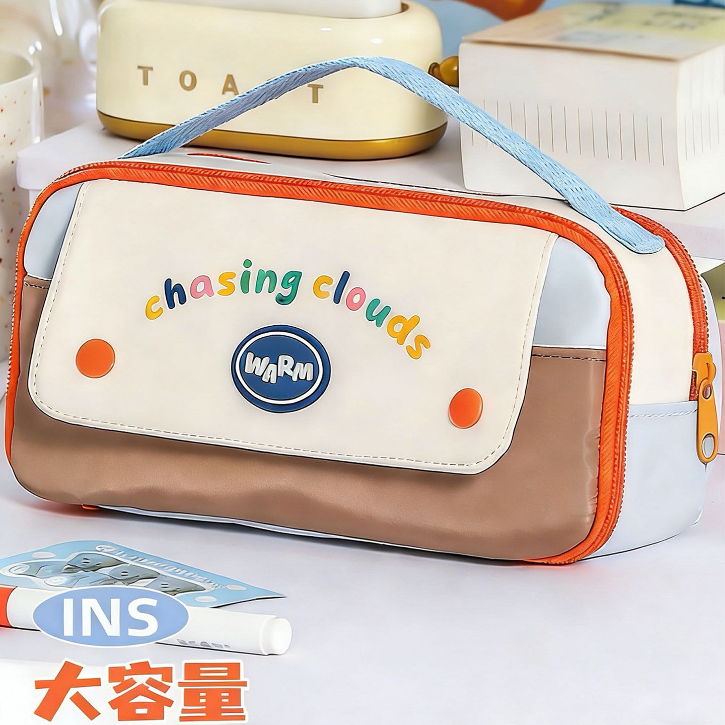 笔袋女生2026新款初中小学生铅笔盒手提文具盒大容量收纳袋高颜值