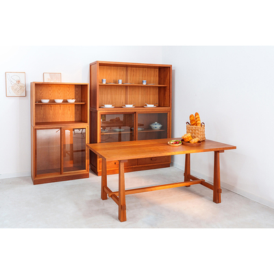 方寸实木餐桌樱桃木现代简约长方形原木饭桌家用小户型日式大板桌