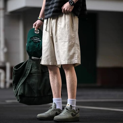 棉麻亚麻短裤男潮牌高端2026新款外穿夏季薄款透气五分裤休闲裤子