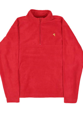 现货正品PIZZASKATEBOARDS披萨LOGO刺绣薄款摇粒绒套头半拉链卫衣