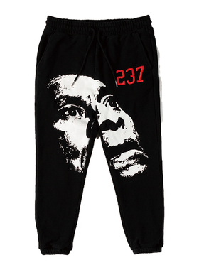 现货 GUILTY 闪灵 卫裤 抽绳松紧绒裤印花人像 237 pants刺绣logo