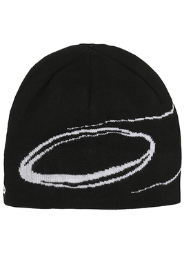 DEEP GRAND 椭圆流星提花标语刺绣黑色针织冷帽小帽围毛线帽秋冬