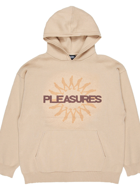 PLEASURES字母提花图案LOGO针织纯棉宽松休闲套头帽衫PASSION情侣