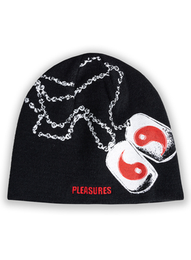 PLEASURES 正品现货狗牌TAGS印花logo刺绣小头围针织毛线帽冷帽冬