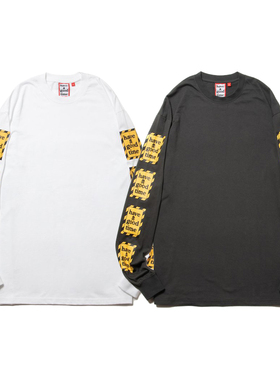 现货 have a good time arm warning警示标印花圆领薄长袖T恤情侣