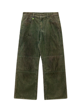 kahut pizza man corduroy 宽松休闲街头洗水做旧双膝灯芯绒长裤