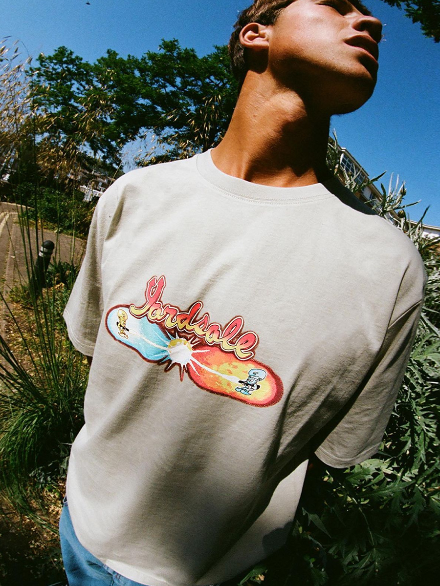 YARDSALE卡通印花宽松复古短袖T