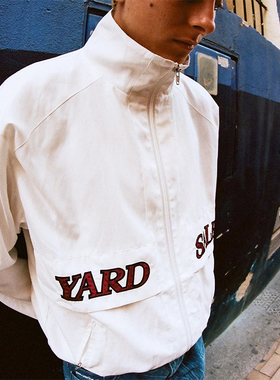 现货正品 YARDSALE 抓绒刺绣LOGO复古热身服轻薄拉链高领夹克外套