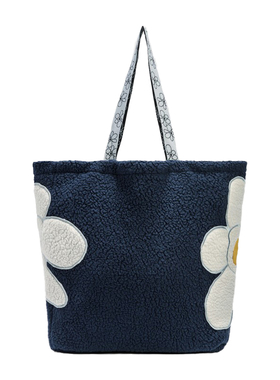 现货正品PAM小花摇粒绒宽松休闲超大托特包手提包SHEARLING情侣新