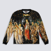 正品 现货 FACIAL PLEASURES THERMAL雕像油画满印宽松针织长袖 T恤