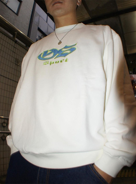 现货正品YARDSALE滑板刺绣贴布LOGO混纺宽松休闲薄绒套头卫衣情侣