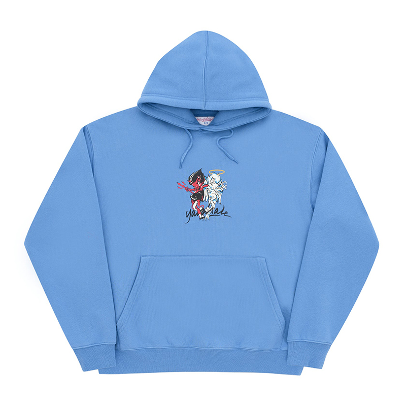 天使恶魔卡通印花yardsale帽衫