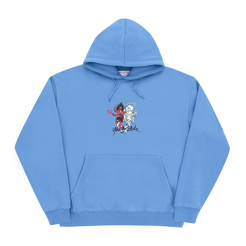 天使恶魔卡通印花yardsale帽衫