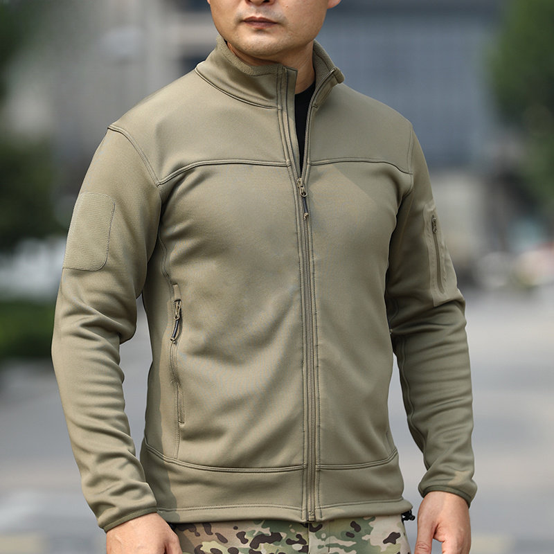 2026新款轻量抓绒外套男秋冬户外运动修身战术夹克摇粒绒打底开衫