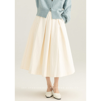 SKY高腰显瘦中长款半身裙