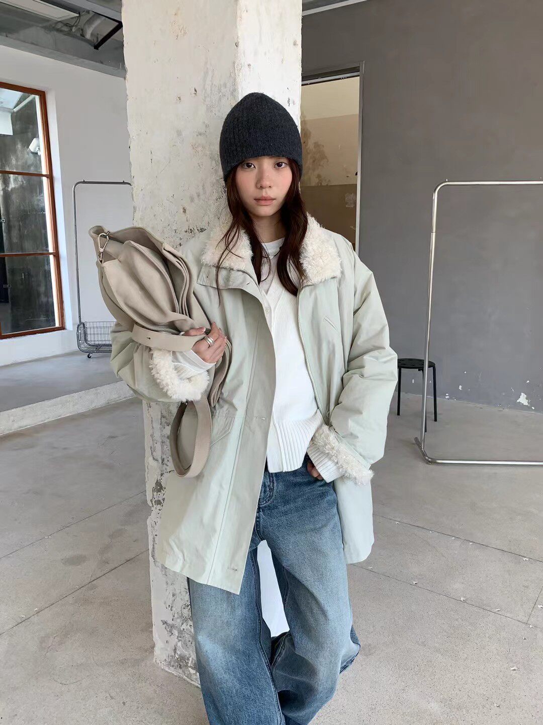 整片暖暖的羊羔毛 J EE秋冬棉衣/棉服