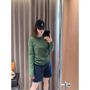欧货品质~现货2026背后接缝设计墨绿色薄款弹力防晒长袖T恤