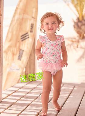 【现货】英国Mothercare女宝女童粉色碎花TUTU裙连体泳衣