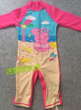 【现货】英国mothercare女宝女童小猪佩琦连体泳衣防晒衣
