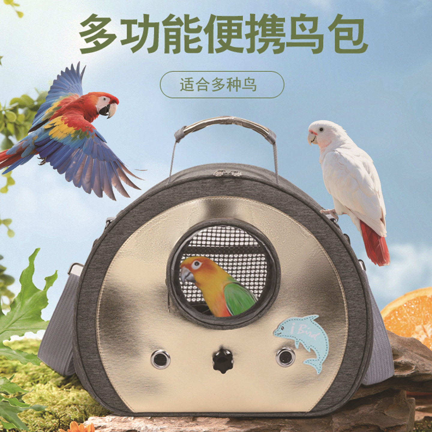 Hello brid小太阳虎皮鹦鹉包鸟包玄凤鹦鹉小宠包透气透明单肩便携