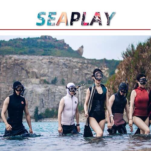 Seaplay 3mm 头套潜水背心全开拉链套头款潜水服保暖潜水衣