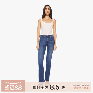 [新品]MOTHER全长微喇牛仔裤女春季高腰修身喇叭裤子1043-2104