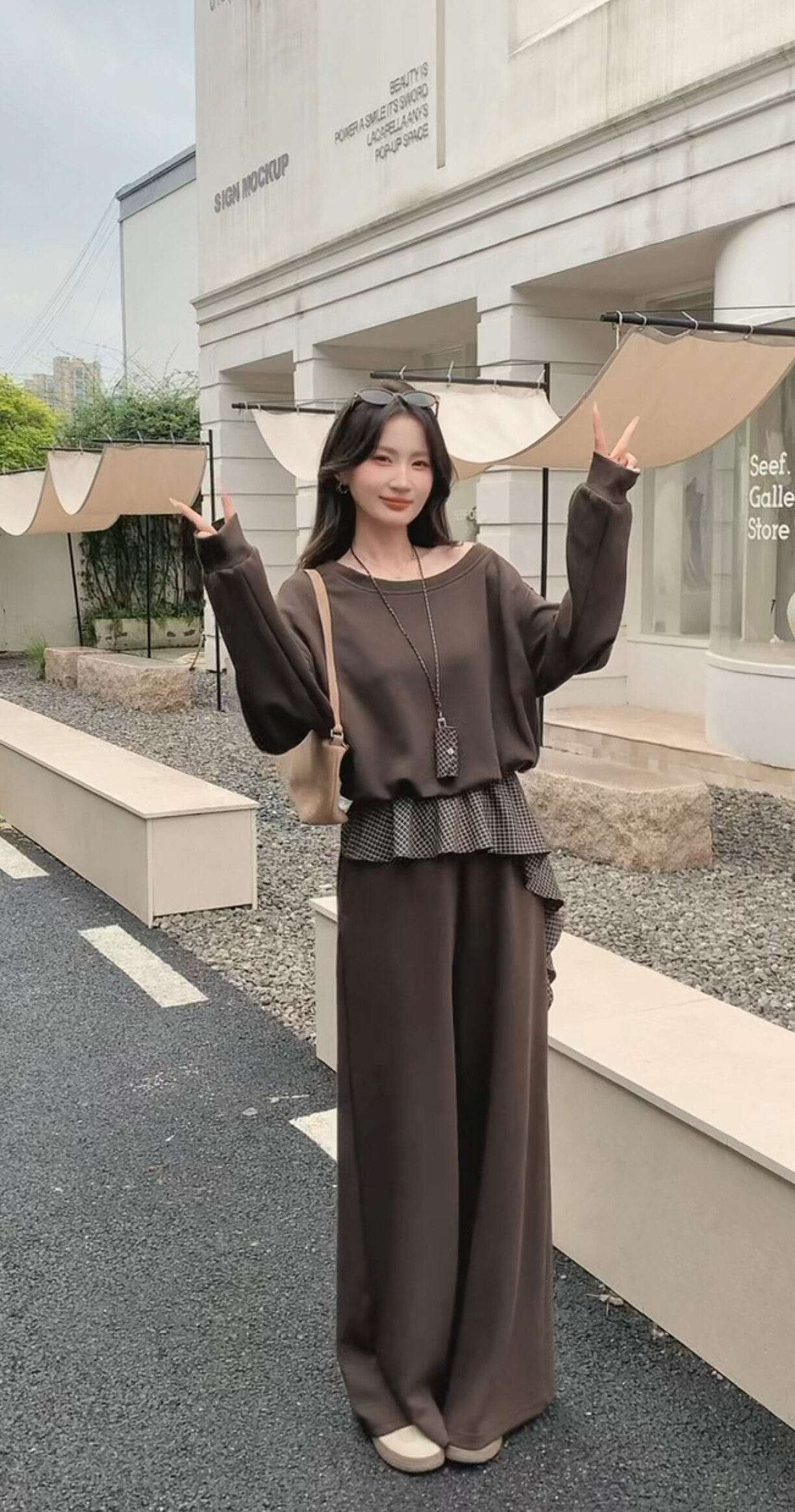 2026秋女休闲运动套装阔腿裤大码裤装
