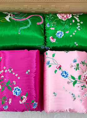 纯手工棉花被丝绸结婚被子新婚庆喜被陪嫁红色冬被春秋棉被芯定做