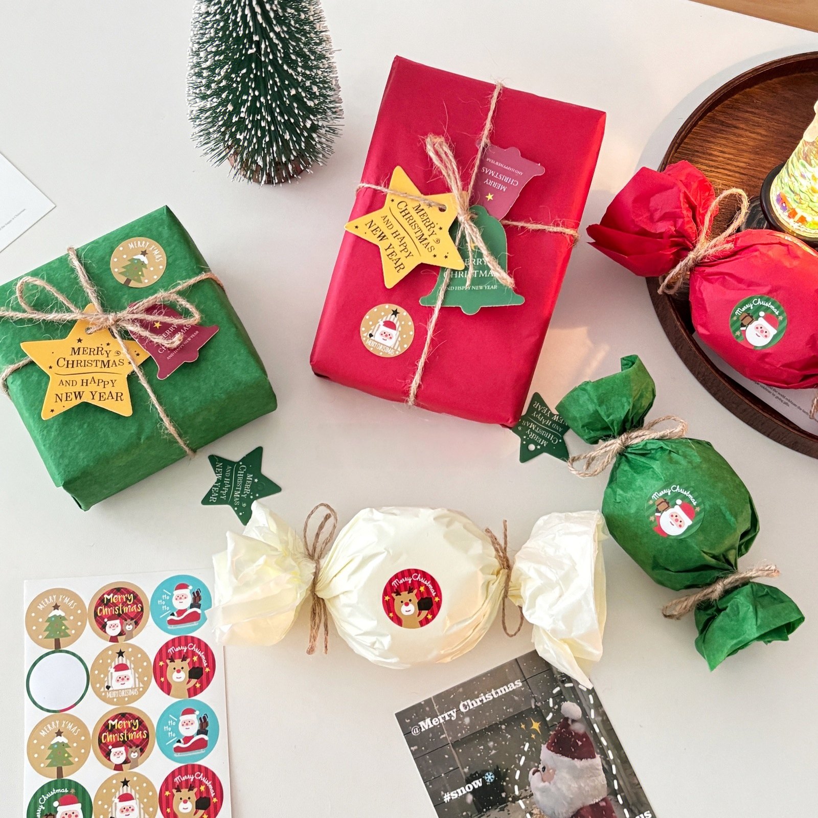 圣诞礼物包装纸雪梨纸平安夜苹果节日氛围感可爱高颜值惊喜礼品纸