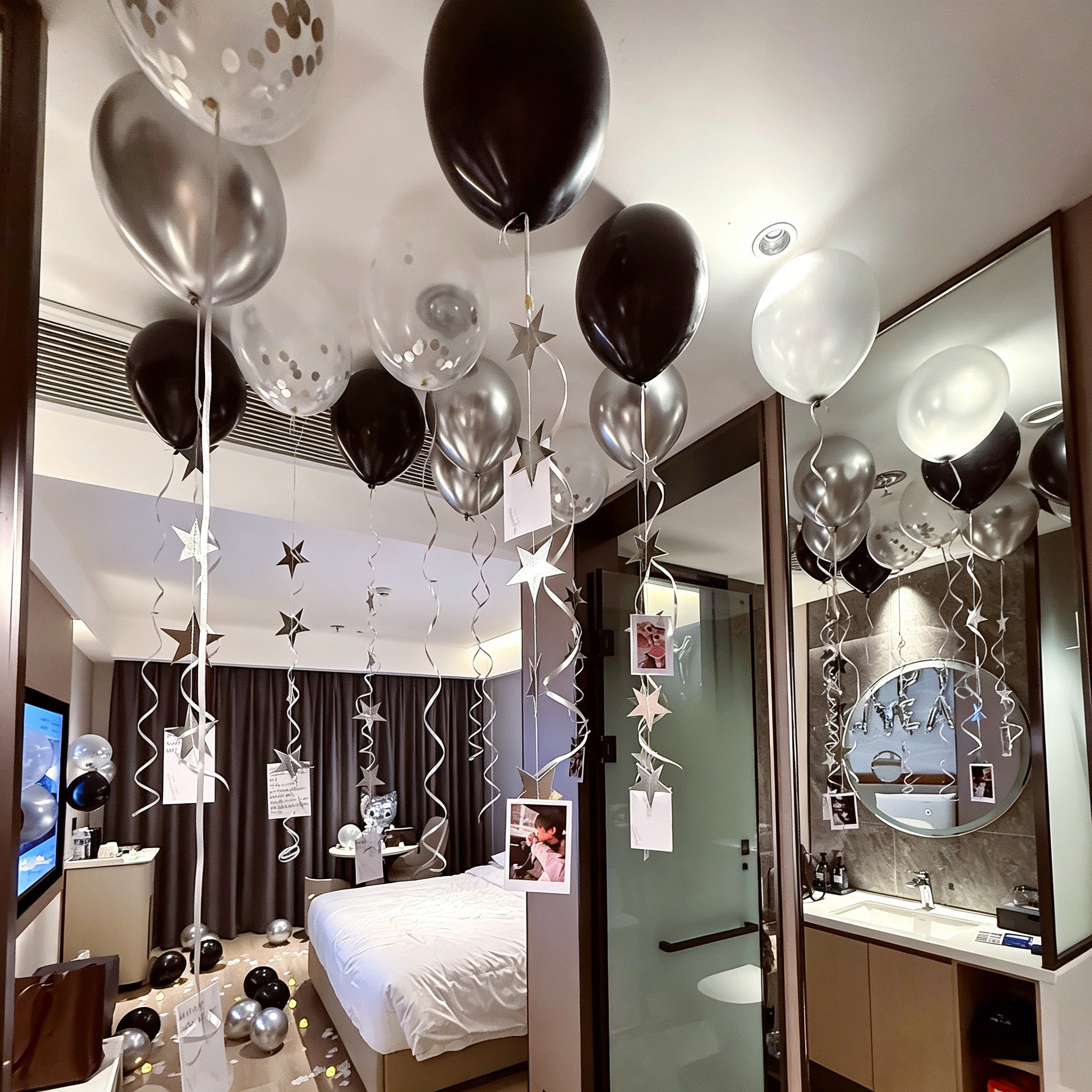 生日场景布置酒店装饰气球星星挂饰惊喜男女朋友告白表白氛围道具