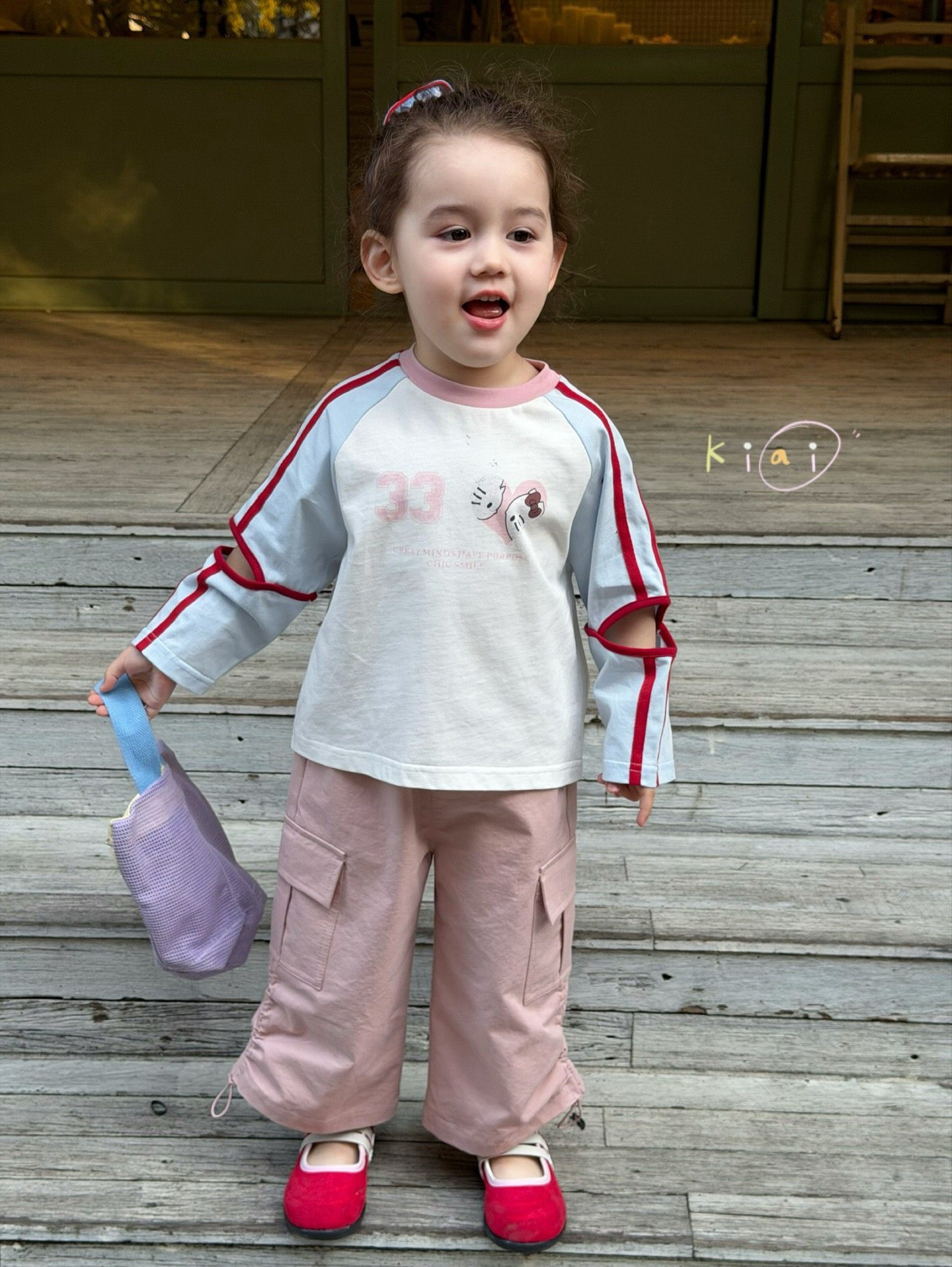 凡妈童装26春款女童小童韩版可爱KT猫T恤口袋抽绳棉质洋气休闲裤