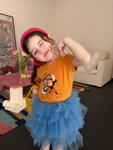 女童夏季韩版米奇蓬蓬纱裙T恤
