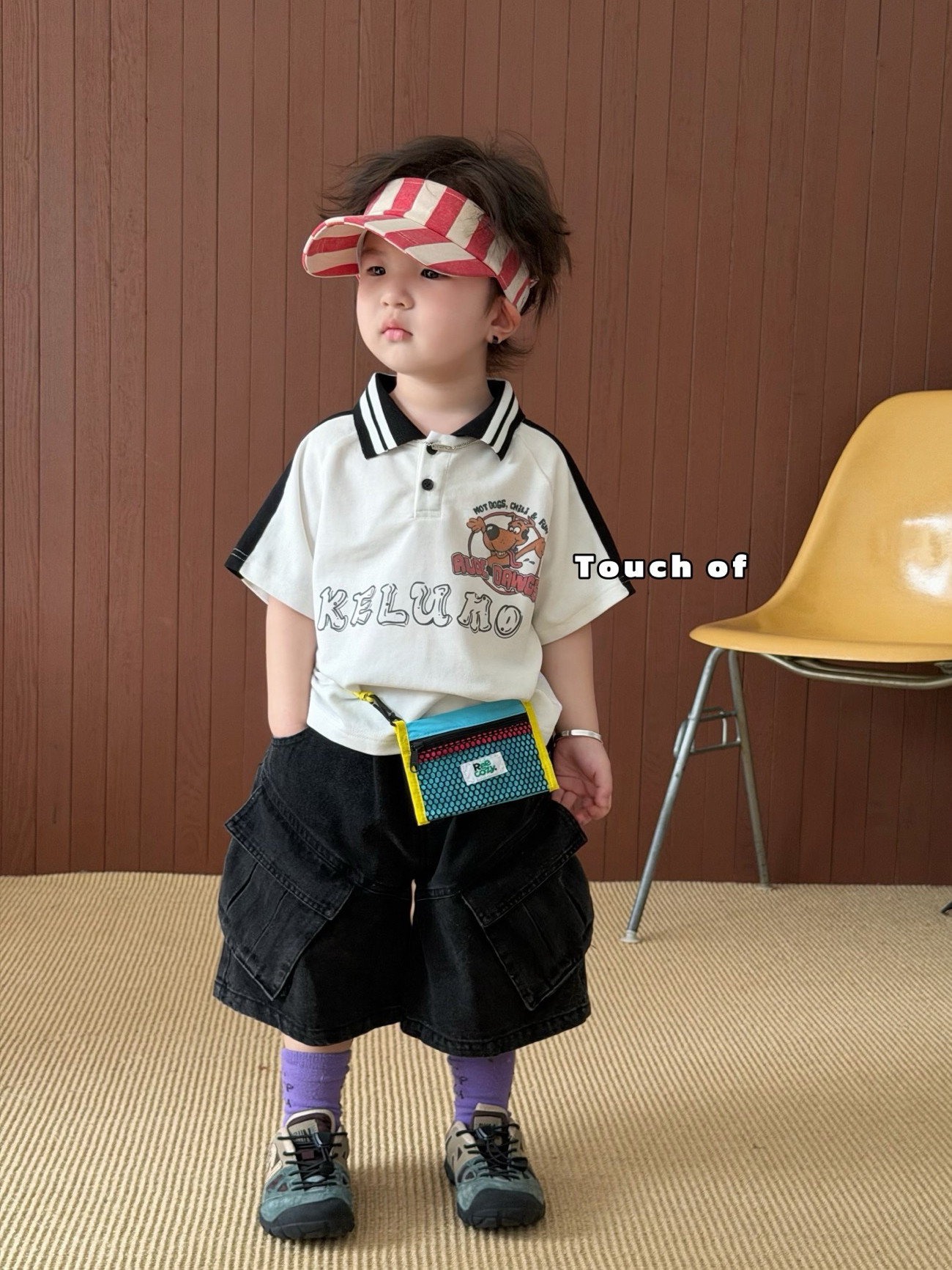 凡妈童装2026夏季新款男童小童韩版口袋休闲牛仔中裤翻领poloT恤